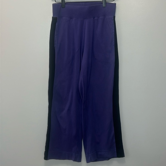 Pact Size XS Blue Wide Leg Sweatpants With Track Stripe & Pockets/Organic Cotton - Picture 1 of 12